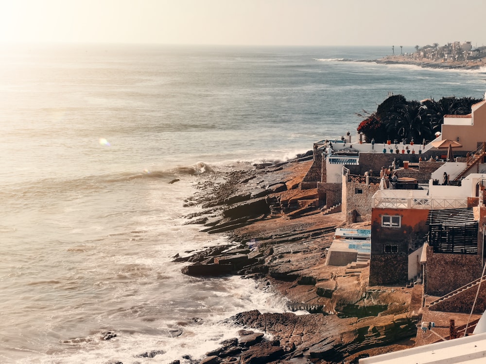 a view of the ocean from a high point of view