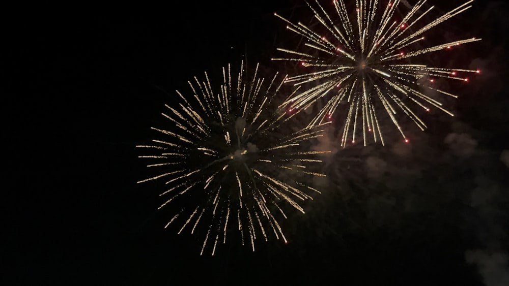 a bunch of fireworks are lit up in the night sky