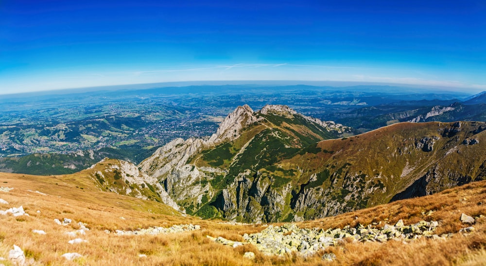 the view from the top of a mountain