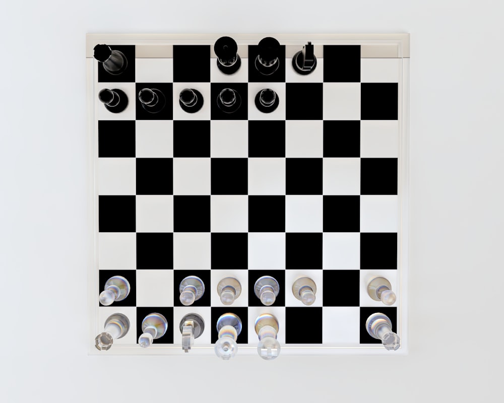 a black and white checkered board with buttons on it