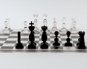 a chess board with a set of chess pieces