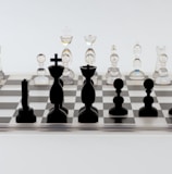 a chess board with a set of chess pieces