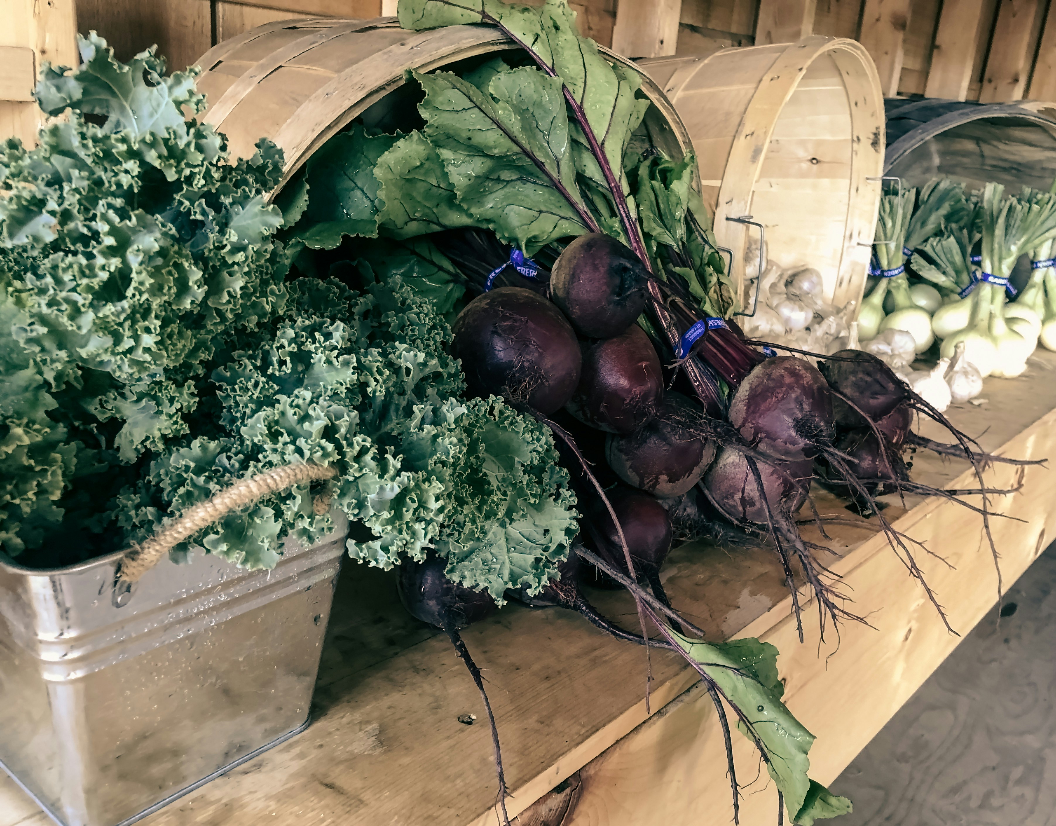 a bunch of vegetables sitting on a table