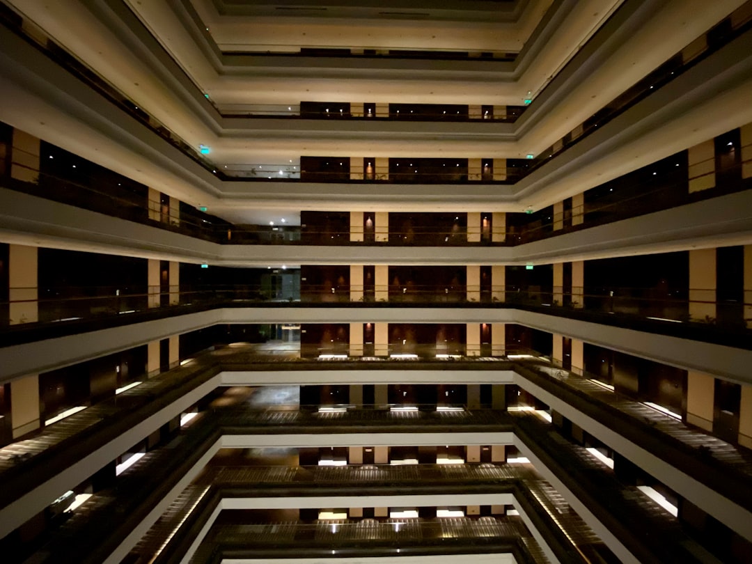 a very tall building with lots of windows, Geometric Luxury