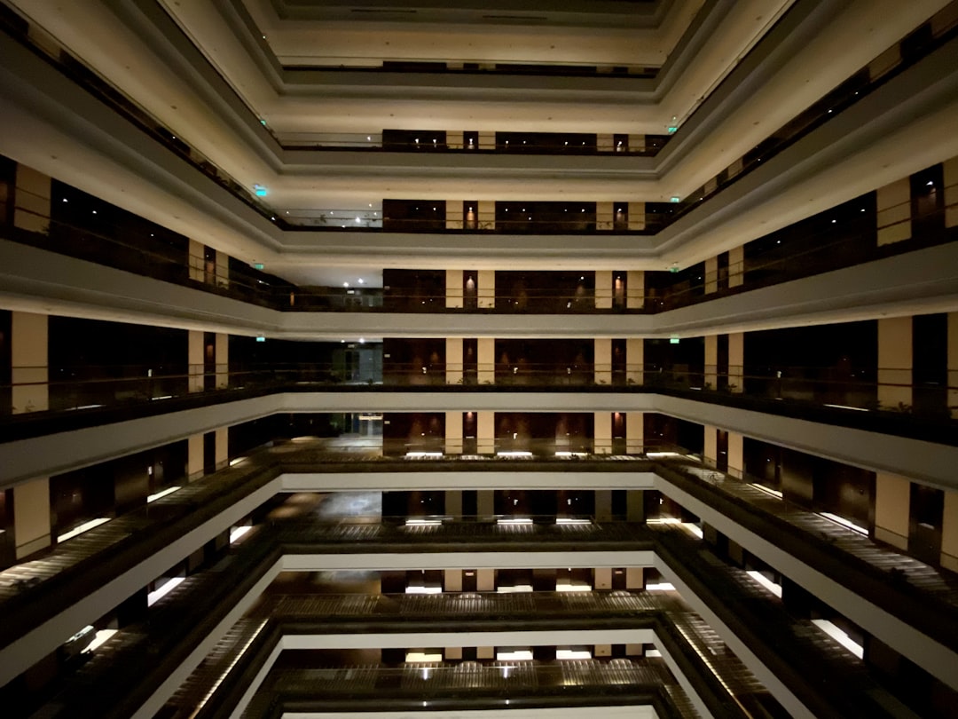 a very tall building with lots of windows, Geometric Luxury