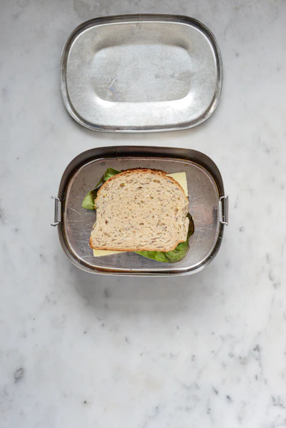 Stainless steel lunch box with compartments