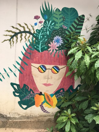 A colorful mural representing the spirit of the cannabis culture.