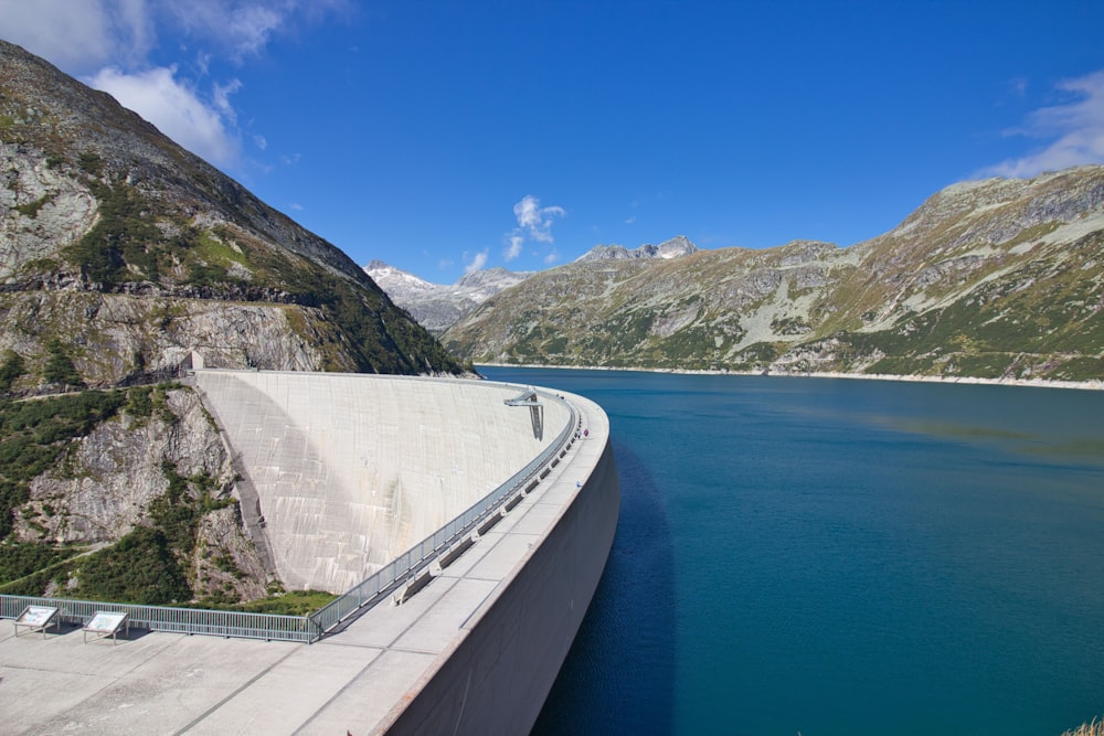 a large body of water surrounded by mountains