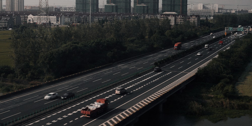 a highway with a bunch of traffic on it