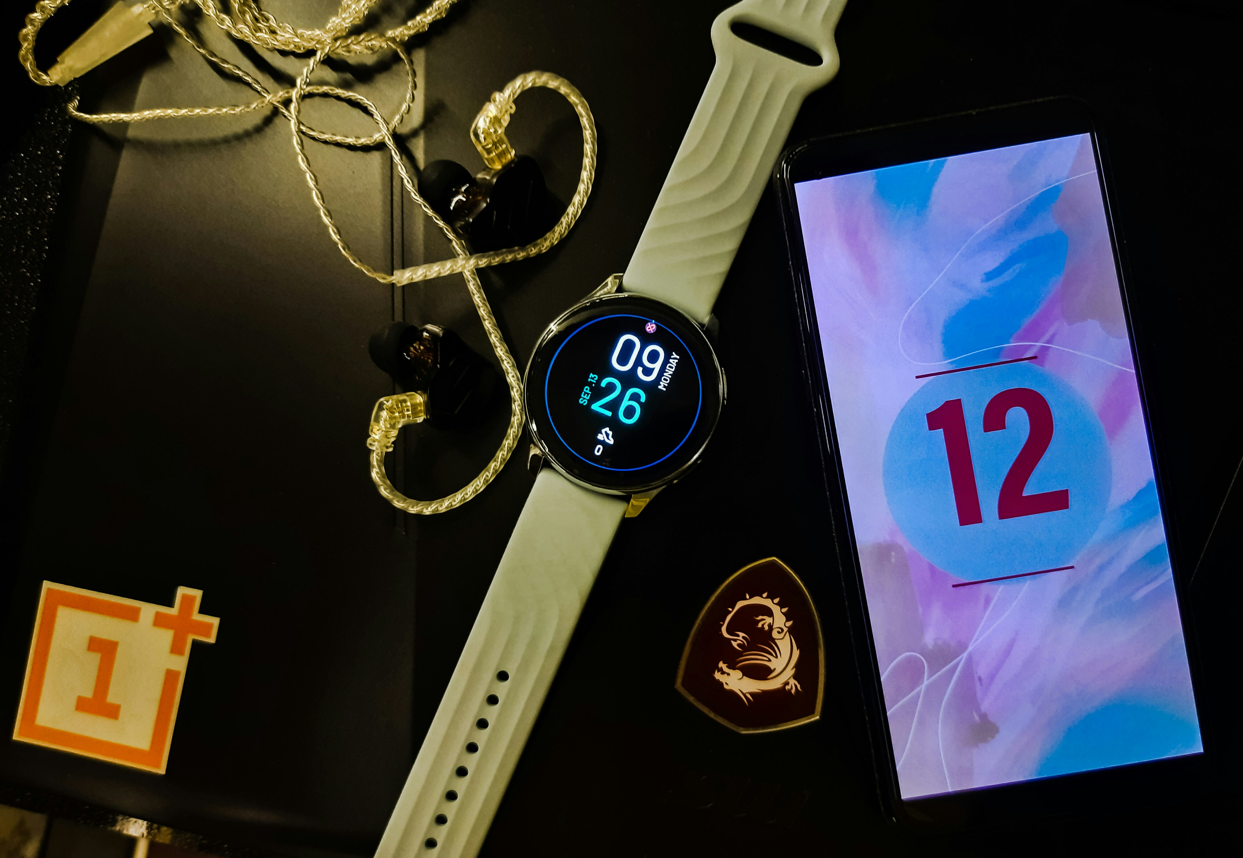 Various smartwatch bands and customization accessories displayed together