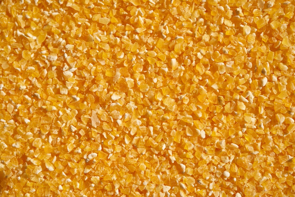 a close up view of a yellow substance