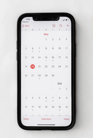 A calendar on a smartphone screen showing booked appointment slots with Amanda Mamoni.
