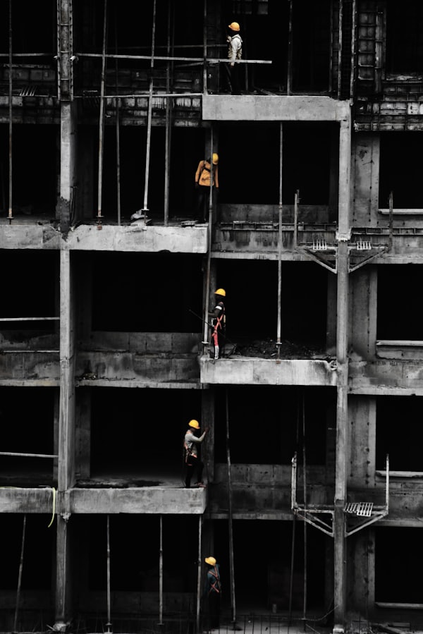 Indian building construction workers