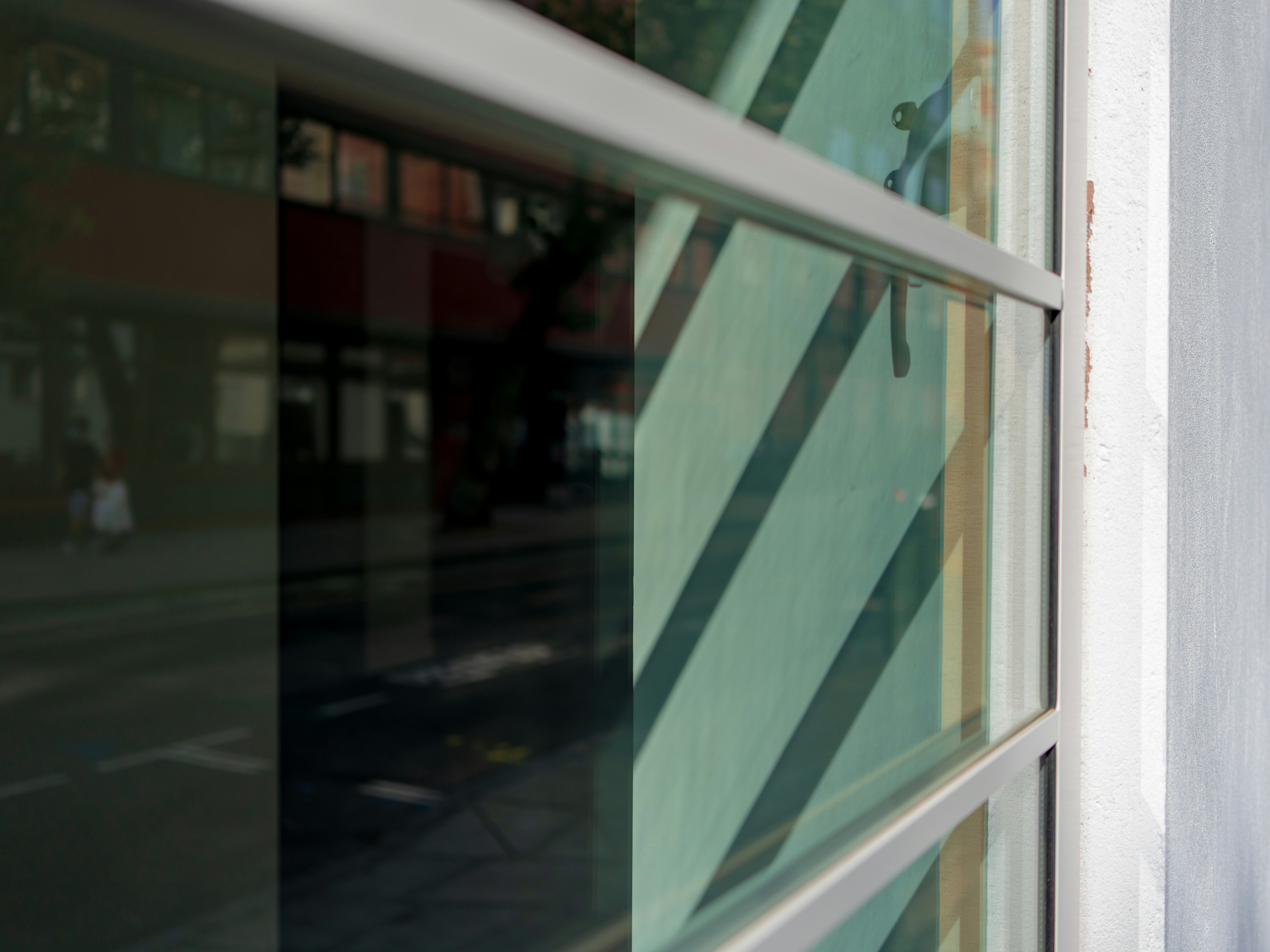 a glass door