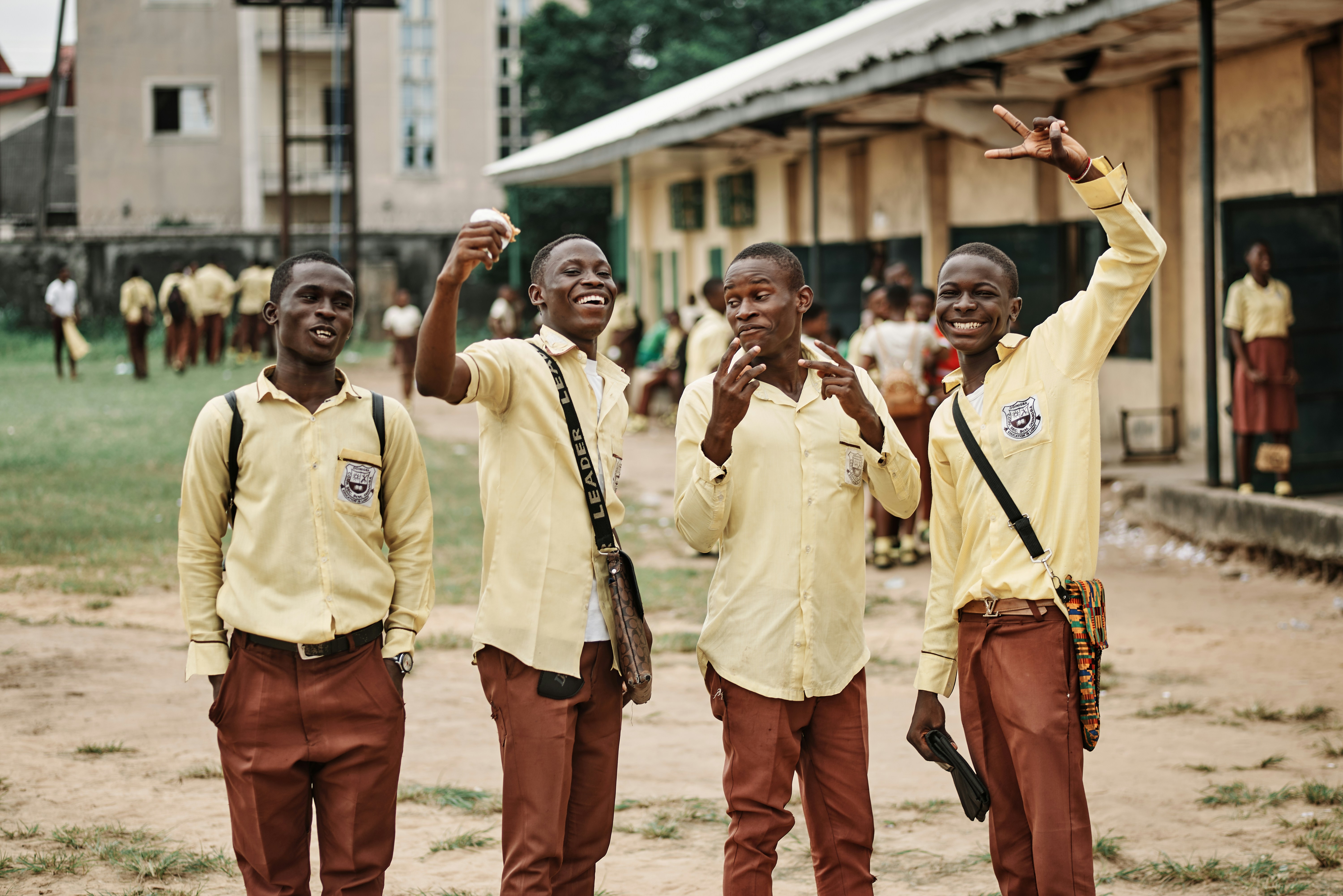 Port Harcourt, Rivers State, Nigeria - 23rd June 2021: A non-profit organization visits the Community Secondary School in Oginigba Community, Port Harcourt for an educational charity donation event.