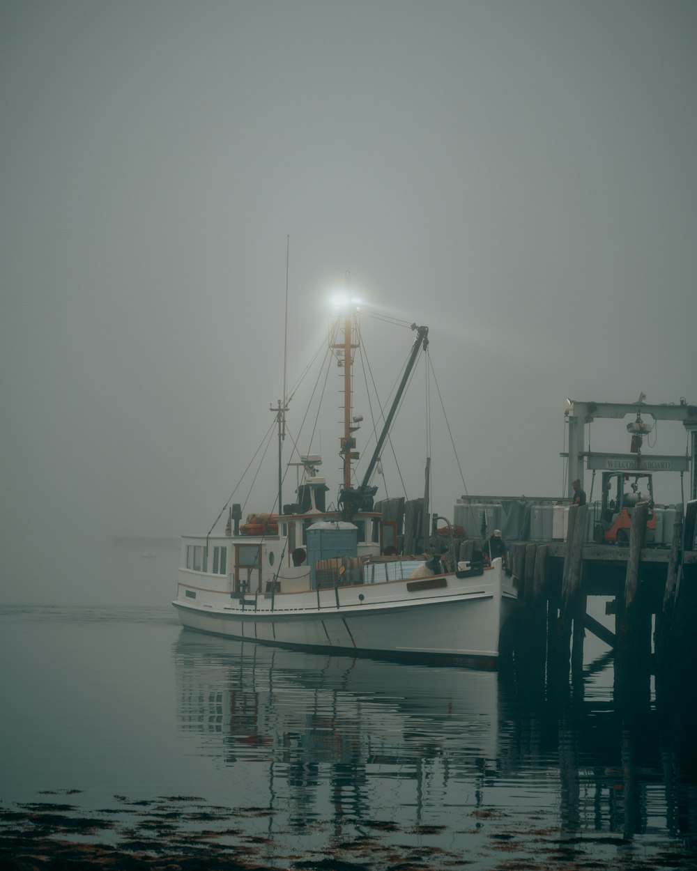 a boat that is sitting in the water