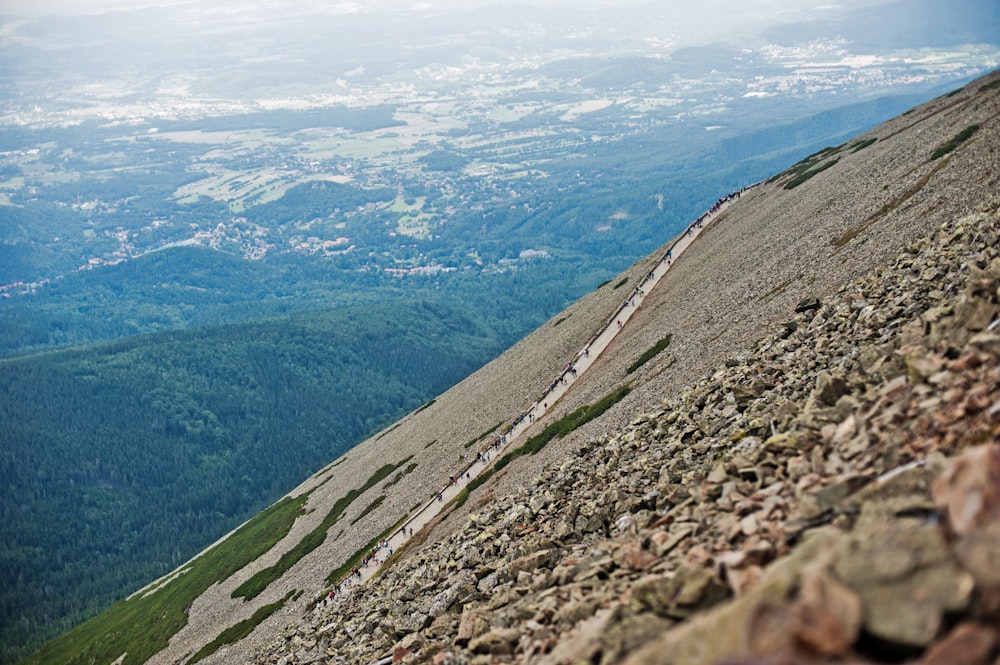 a view from the top of a mountain looking down