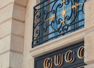 Front door of Gucci store in Paris 