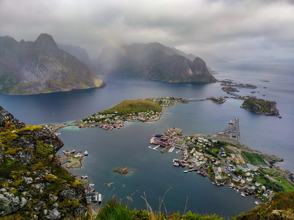 a view of a small island in the middle of a body of water