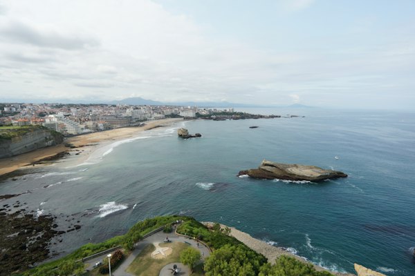 The beach and the town from above — Biarritz, France