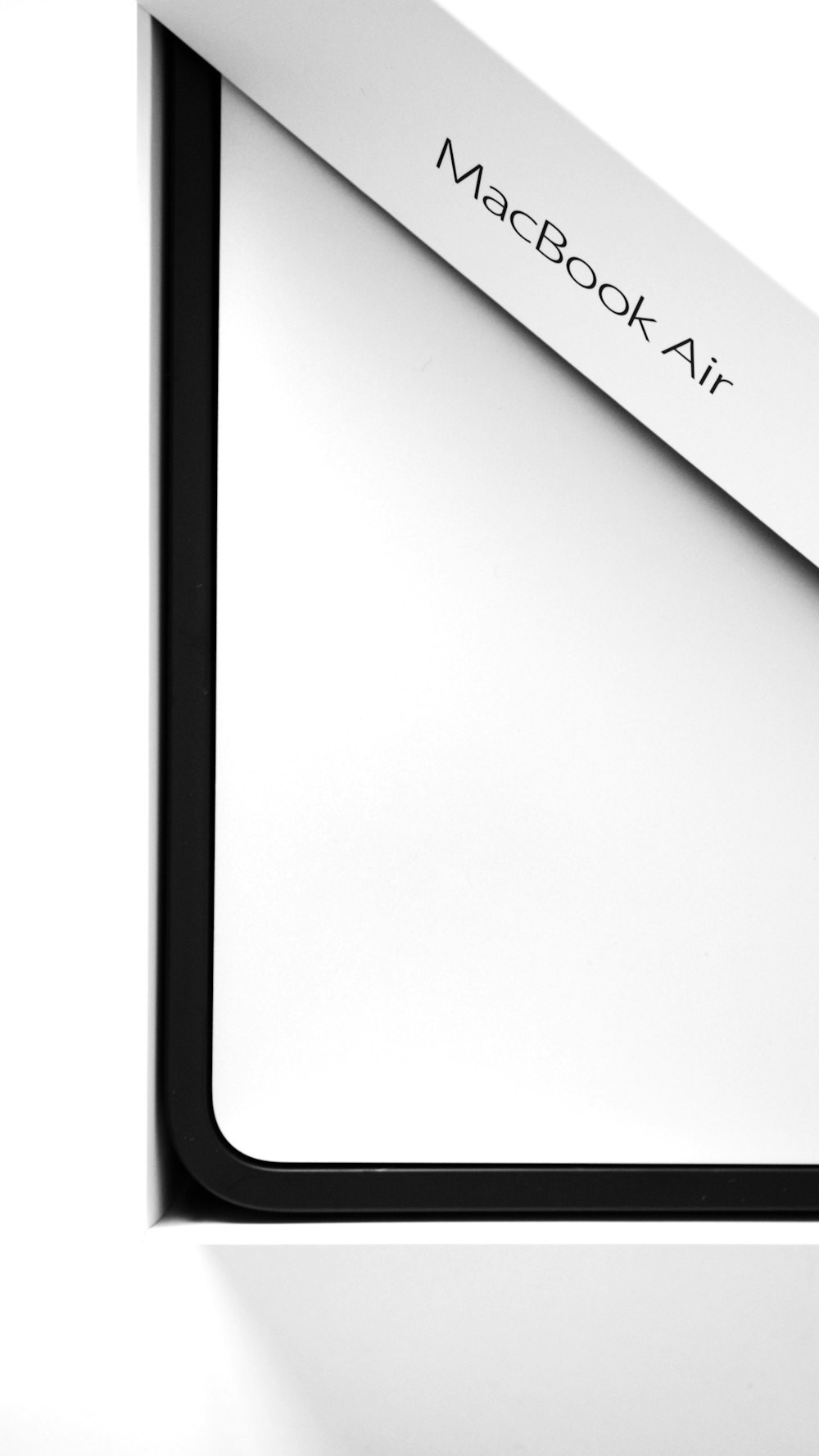 a close up of a macbook air box