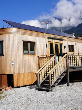 a house with a solar panel on the roof