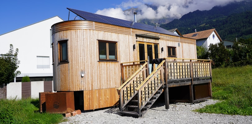 a house with a solar panel on the roof