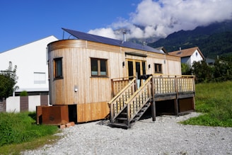 a house with a solar panel on the roof