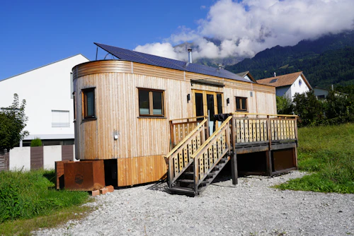 Small house with solar panels
