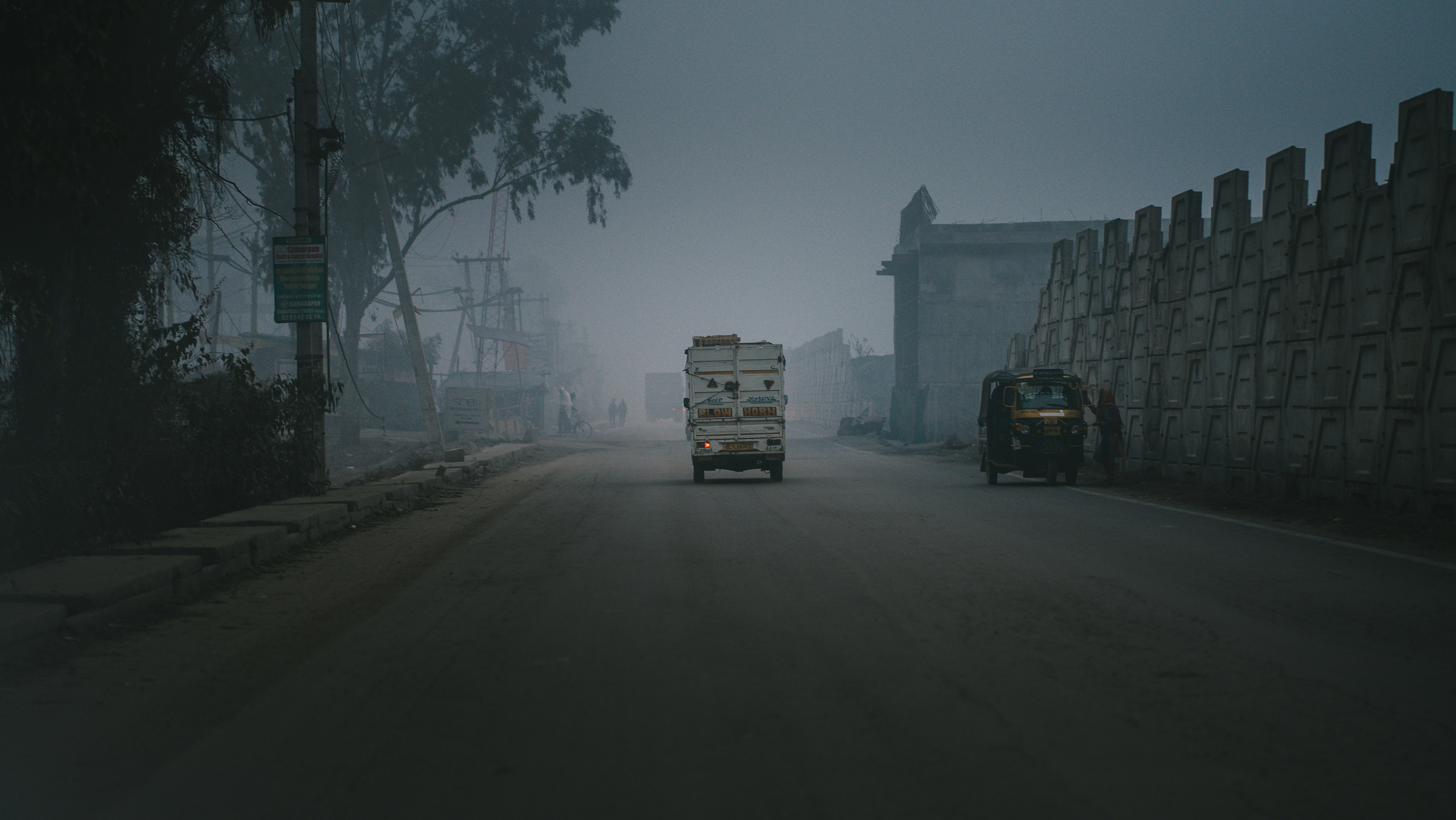 Delhi city skyline with smog