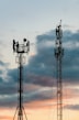 a couple of cell towers sitting next to each other