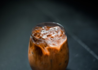 glass of coffee with milk on the table