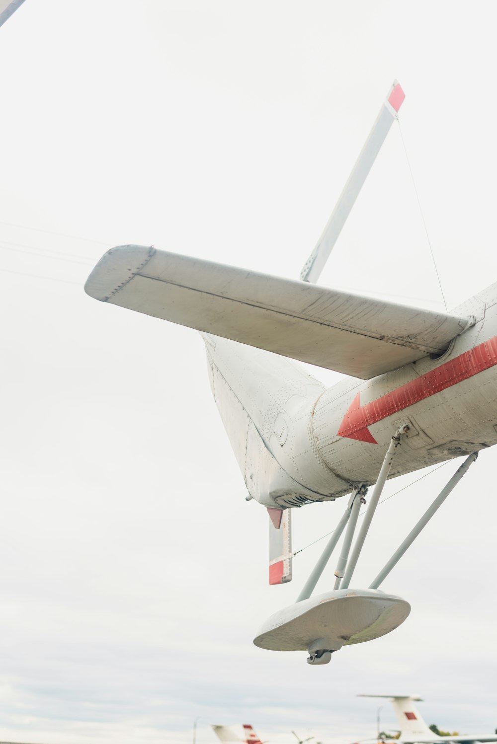 a small airplane is flying in the sky