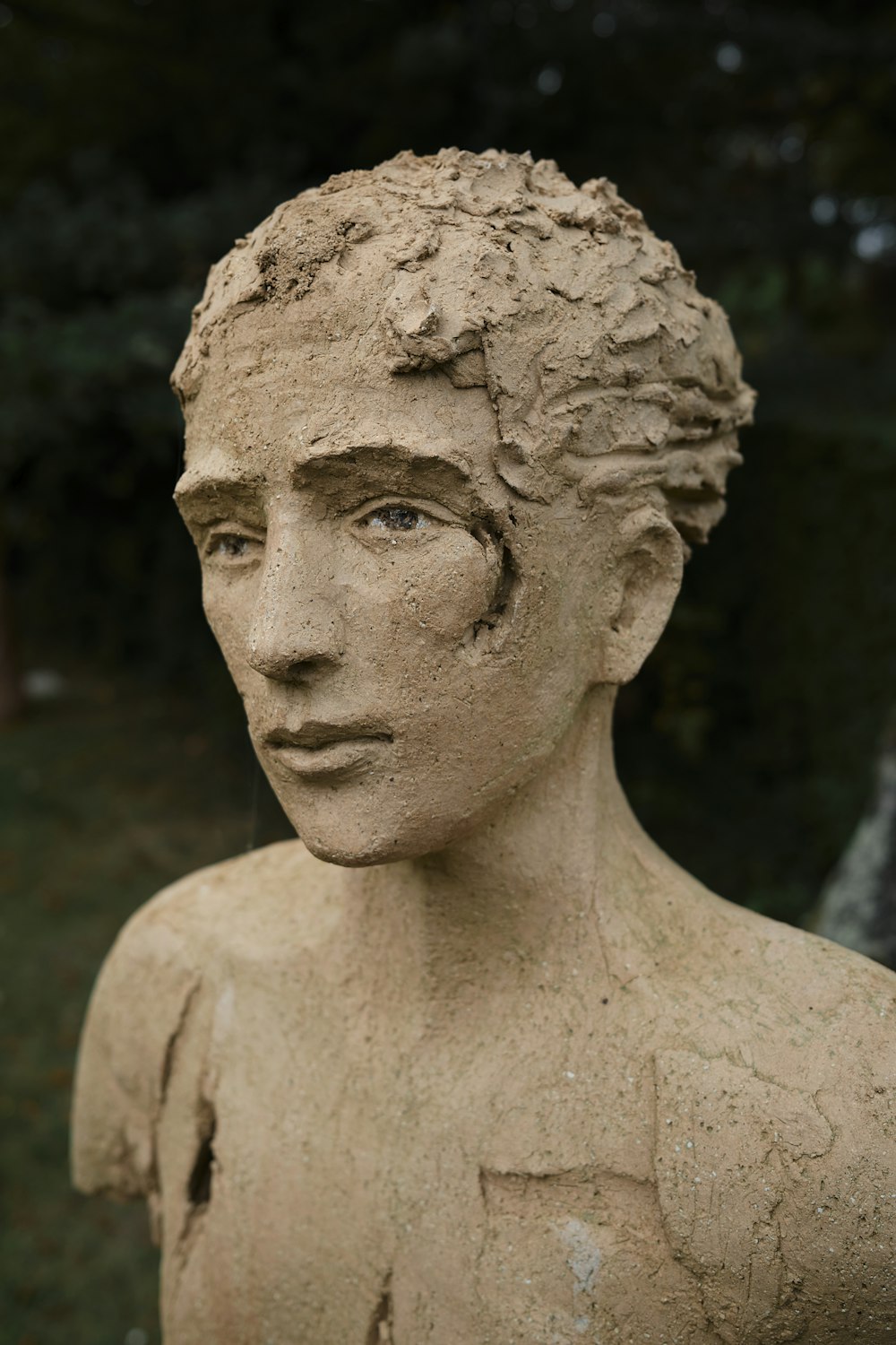 a close up of a statue of a person