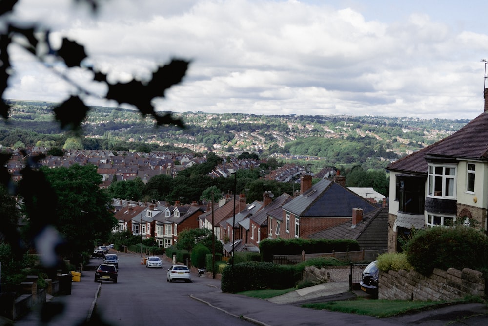 a view of a town from a distance