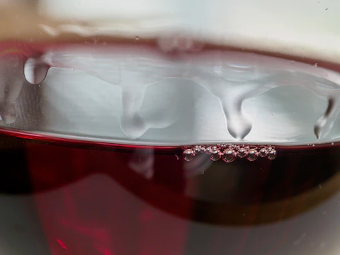 Close-up of a sommelier savoring wine with subtle ambient sound waves illustrated around.
