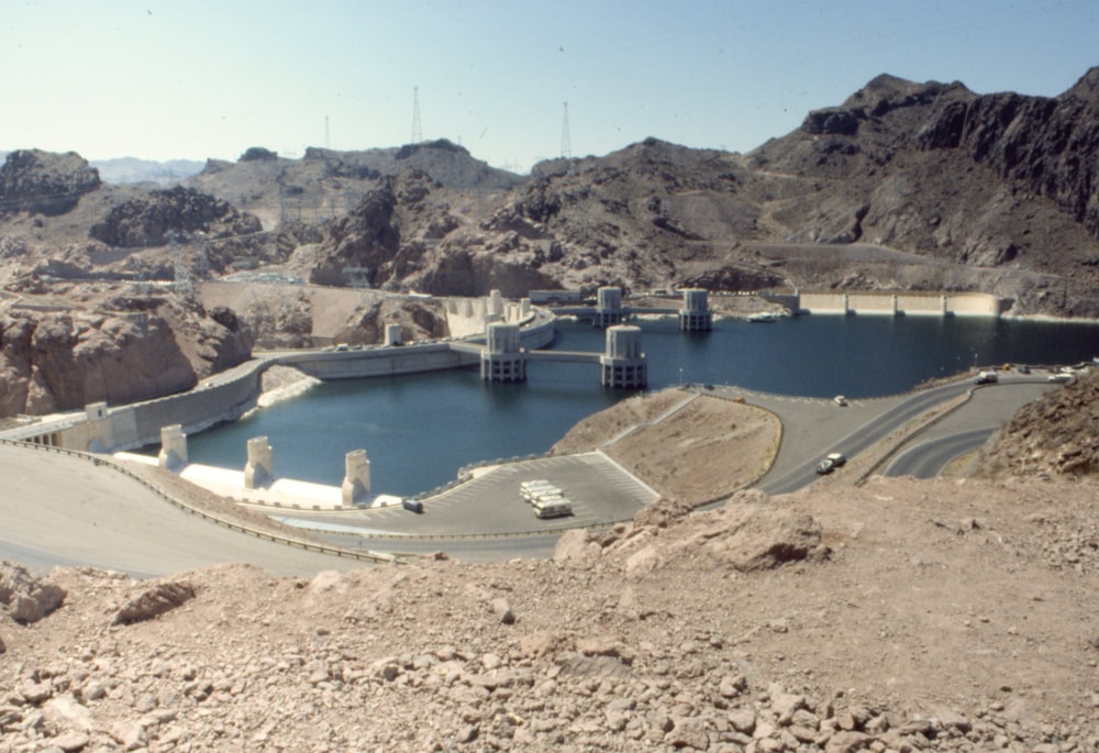 a large body of water surrounded by mountains