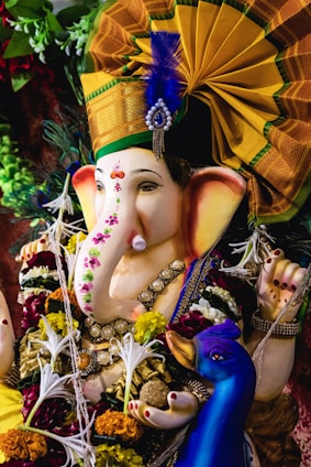 a close up of a statue of an elephant