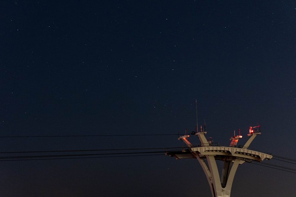 a night time view of the space needle