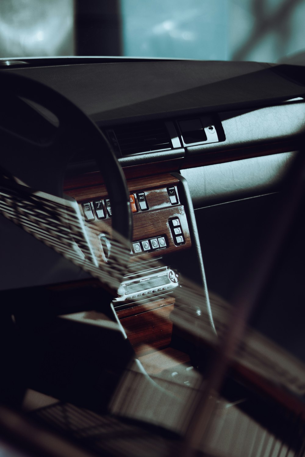 a close up of a dashboard of a car