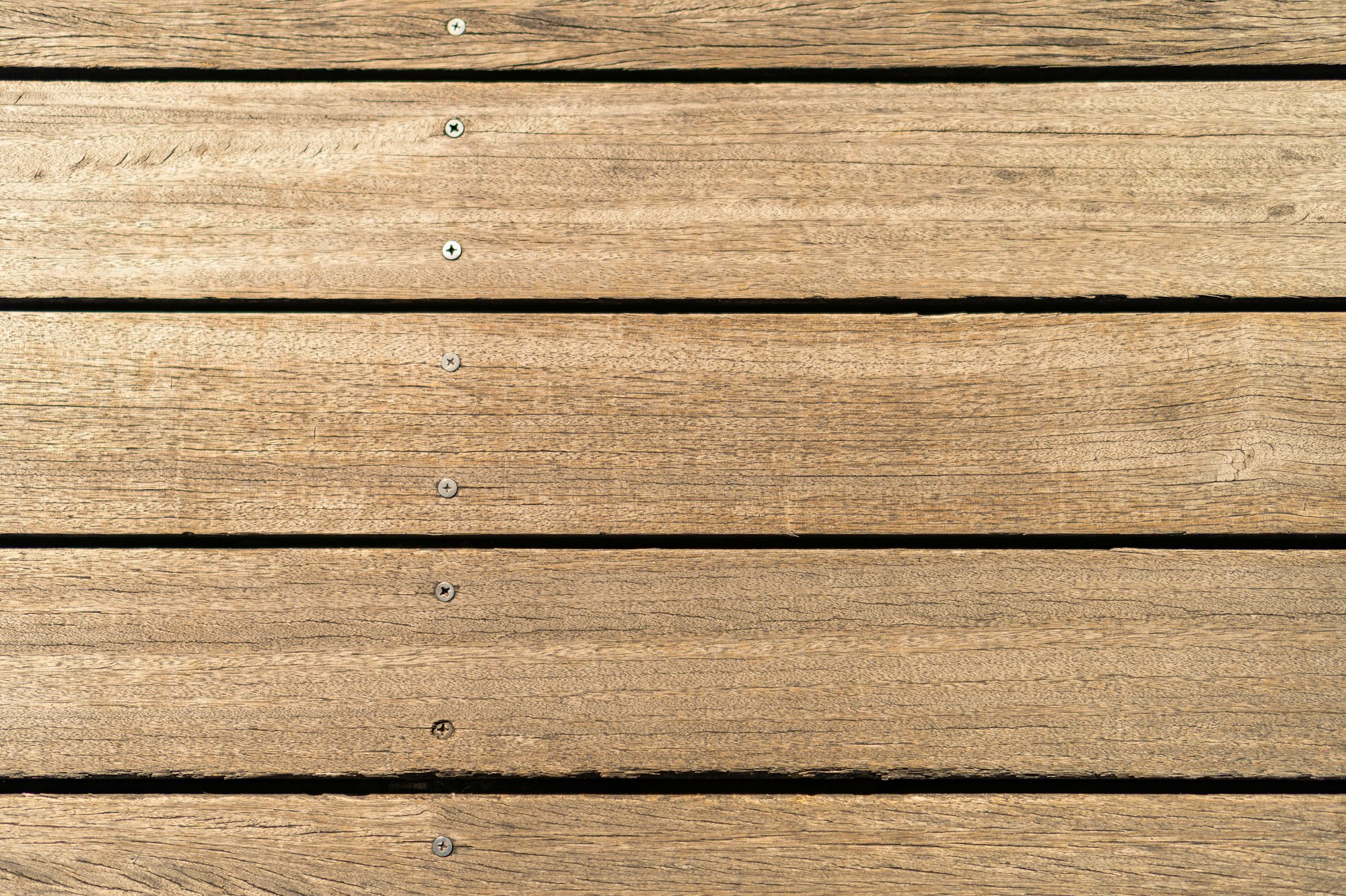New deck boards close-up