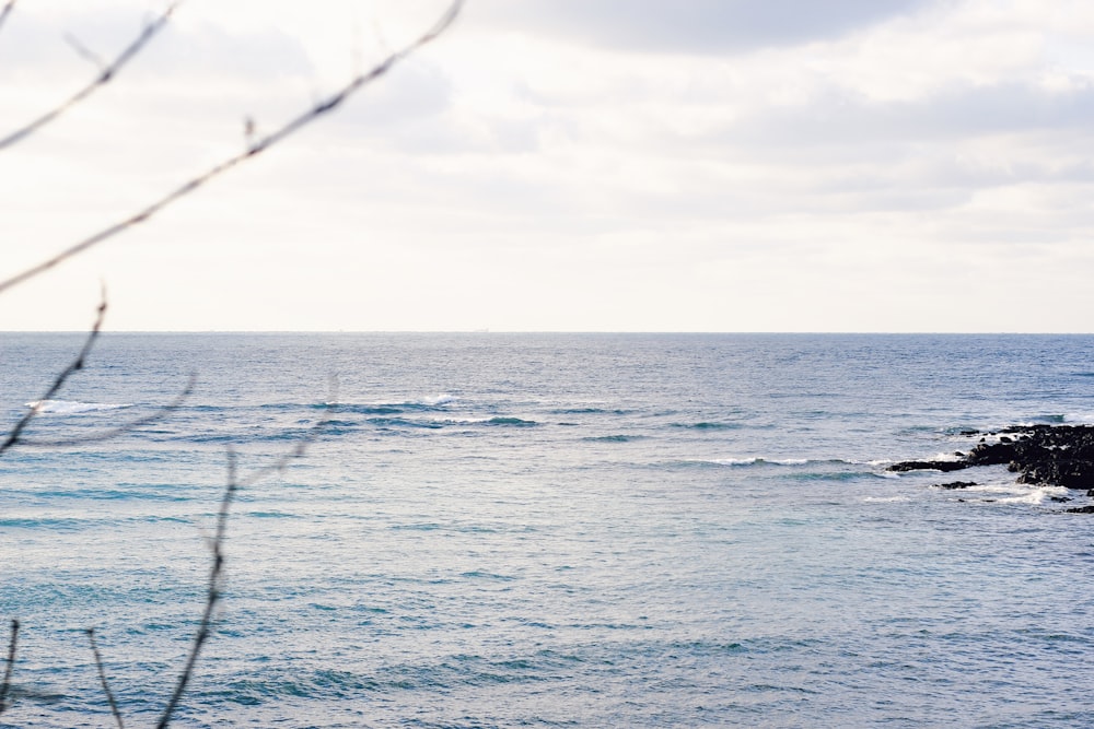 a body of water with waves coming in to shore