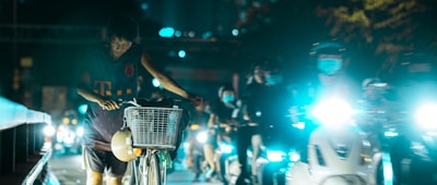 A vibrant image of a motorcycle taxi in Dakar, showcasing the bustling city life.
