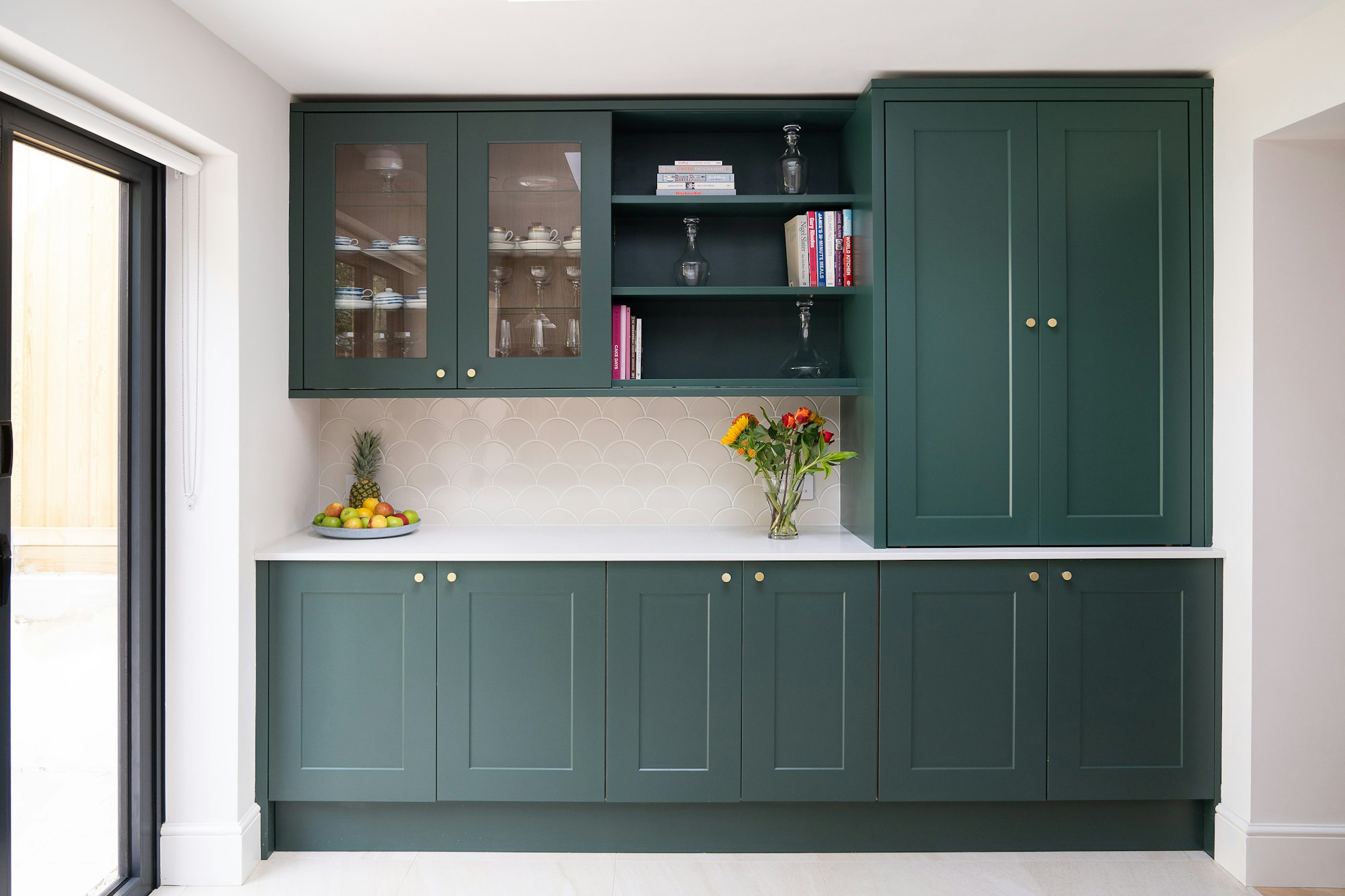 green kitchen cabinets