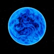 a blue planet with a black background