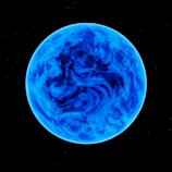 a blue planet with a black background