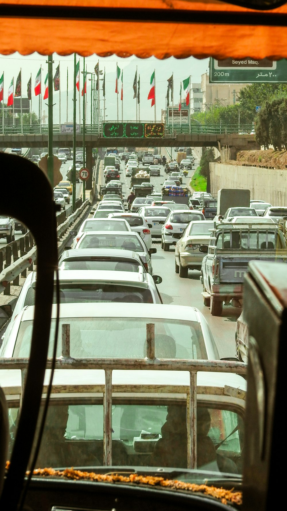 a busy highway filled with lots of traffic