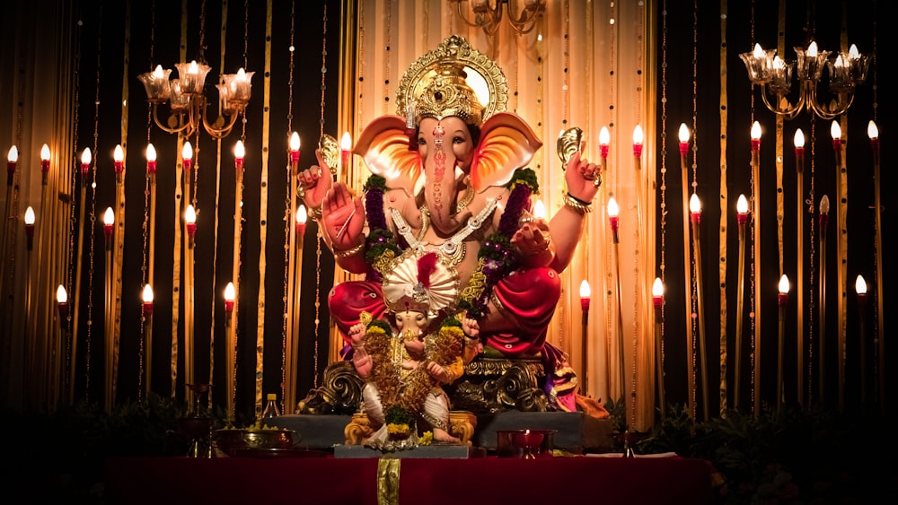 a statue of lord ganesh in a temple