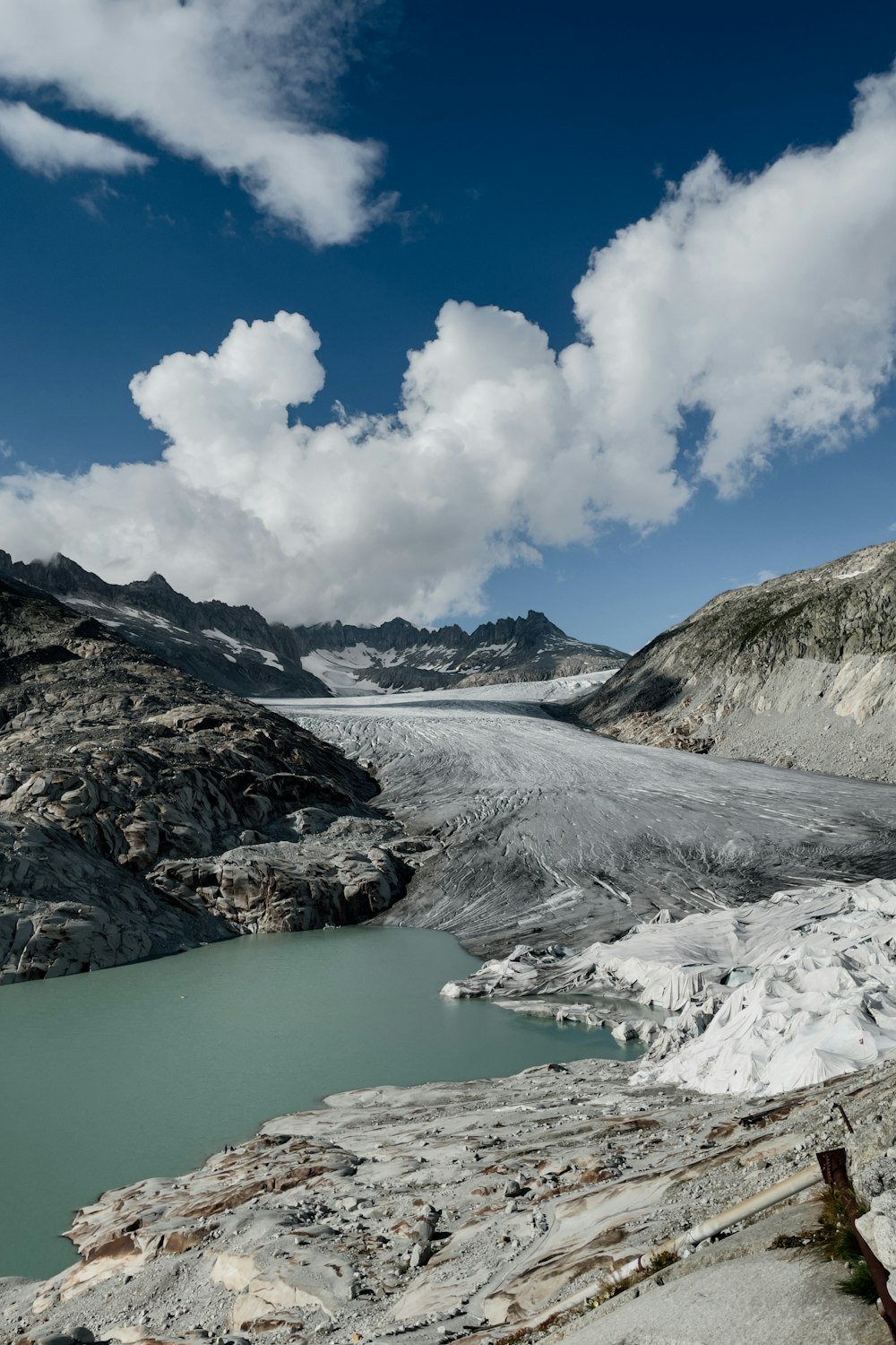 a large body of water surrounded by mountains