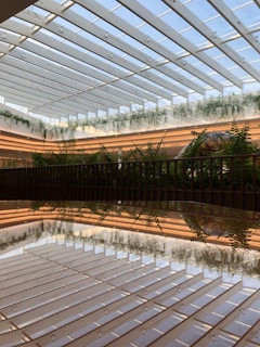 A community space designed with natural light and green roofs.